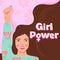 Feminism, girl power, International Women`s Day concept. Strong girl showing her power.