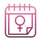 Feminism movement icon, calendar gender sign female rights gradient style