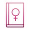 Feminism movement icon, gender sign book, female rights gradient style