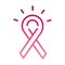 Feminism movement icon, ribbon emblem female rights gradient style