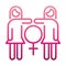 Feminism movement icon, women equality female rights gradient style