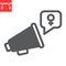 Feminism protest glyph icon, sexism and feminism, megaphone sign vector graphics, editable stroke solid icon, eps 10.