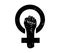 Feminism protest symbol with Grunge texture isolated. Women resist symbol Black and white. Vector