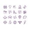 Feminism Signs Thin Line Icon Set. Vector