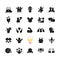 Feminism symbols black glyph icons set on white space