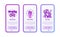 Feminism thin line icons set: stickers women can and girl power. Modern vector illustration for user mobile interface