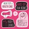 Feminist set of sticks with girl power quote RESIST AND PERSIST, BANS OFF OUR BODIES, MY BODY MY CHOICE, ABORT IS HEALTH