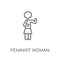 Feminist Woman linear icon. Modern outline Feminist Woman logo c