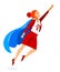 Feminist woman superhero vector illustration, social justice warrior, struggle fight for rights, girl power.