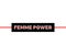 Femme Power slogan, modern graphic with black and red horizontal lines. Fashion vector design for t-shirt. Tee print.