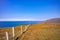 Fence at a coastal walk to Glenlough bay between Port and Ardara in County Donegal is Irelands most remote bay