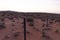 A fence at desert of Broken Hill outback of New South Wales, Australia.