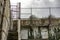 Fence of the federal prison of Alcatraz Island in the middle of the bay of the city of San Francisco, California, USA.