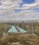 Fence in front of the metro bridge