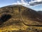 Fence on hillside, Slieve Donard, County Down, Ireland