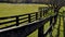 A fence Line and pasture during autumn In horse country, Ontario, Canada