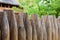 Fence made of sharp wooden stakes