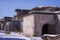 Fence of a military fort in winter