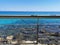 The fence on the observation deck overlooking the Mediterranean Sea, on which the newlyweds attached locks