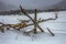 Fence Post Abstract in February Snow