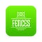 Fence quality icon green vector