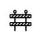 fence on the road icon vector. Isolated contour symbol illustration