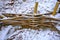 A fence of woven branches to create an ecologically sustainable wall against the possibility of land collapse