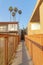 Fenced pathway leading to the stairs at Oceanside, California