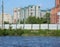 Fenced pond on the outskirts of the city