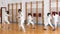 fencers trains in sparring