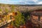 Fences and canyons in Providence Canyon State Park, Georgia, USA