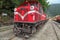 Fenchihu,taiwan-October 15,2018:Red train stop in fenchihu train station at alishan mountain,taiwan.