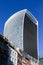 Fenchurch Building known as the Walkie Talkie in London under blue sky