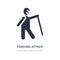 fencing attack icon on white background. Simple element illustration from People concept