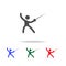 Fencing icons. Elements of sport element in multi colored icons. Premium quality graphic design icon. Simple icon for websites,