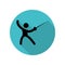 Fencing long shadow icon. Simple glyph, flat vector of arrow icons for ui and ux, website or mobile application