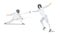 Fencing move illustration.