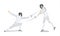 Fencing move illustration.