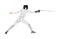 Fencing player portrait illustration. Sword fighting.