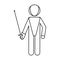 Fencing player sport athlete outline