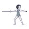 Fencing sport avatar isolated blue lines