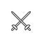 Fencing Swords line icon