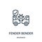 fender bender icon vector from insurance collection. Thin line fender bender outline icon vector illustration. Linear symbol