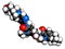 Fenebrutinib drug molecule. 3D rendering.