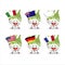 Fenel cartoon character bring the flags of various countries