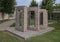 `Fenestrae Aeternitatis: Books Into Infinity`, a sculpture by Jon Barlow Hudson in front of the White Rock Hills Public Library