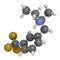 Fenfluramine weight loss drug molecule, 3D rendering (withdrawn). Atoms are represented as spheres with conventional color coding