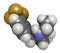 Fenfluramine weight loss drug molecule (withdrawn). 3D rendering. Atoms are represented as spheres with conventional color coding