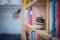 Feng Shui: Stone cairn in a book shelf in the living room, balance and relaxation