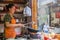 FENGHUANG, CHINA - AUGUST 13, 2018: Cook in a small restaurant in Fenghuang Ancient Town, Hunan province, Chi